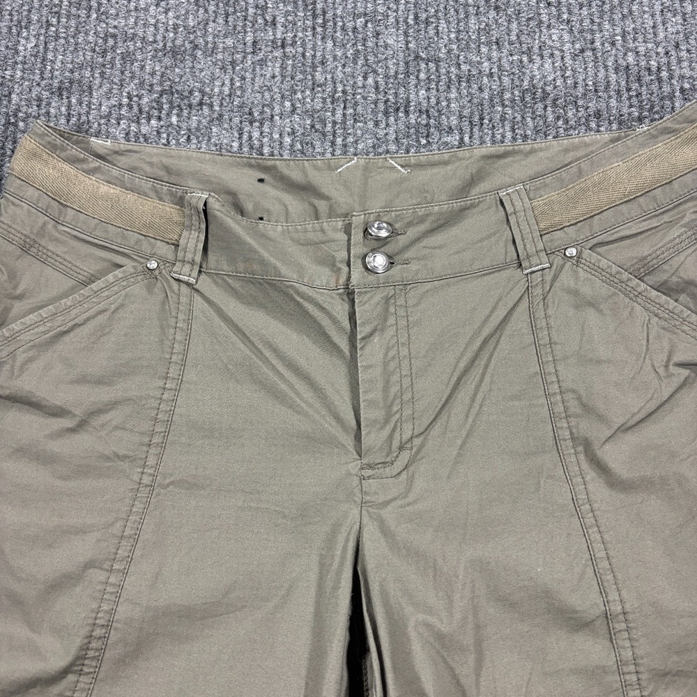 INC International Concepts Shorts Women 10 Green Rhinestone Rivets Cuff or Not